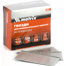 Гвозди для пневматического нейлера 38 мм 2500 шт Matrix 16GA 57609